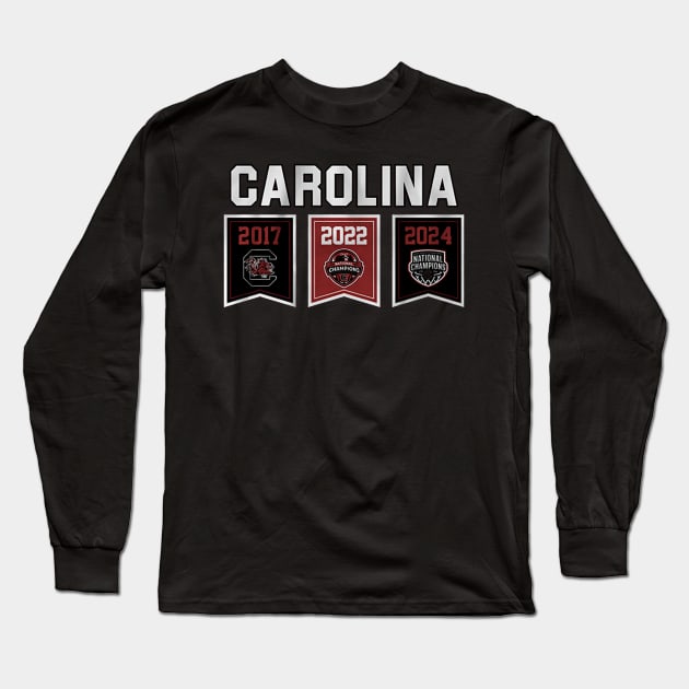 South Carolina Women's Basketball 2024 Championship Banners Long Sleeve T-Shirt by artbygonzalez